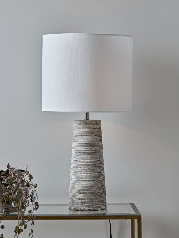Ribbed Concrete Table Lamp